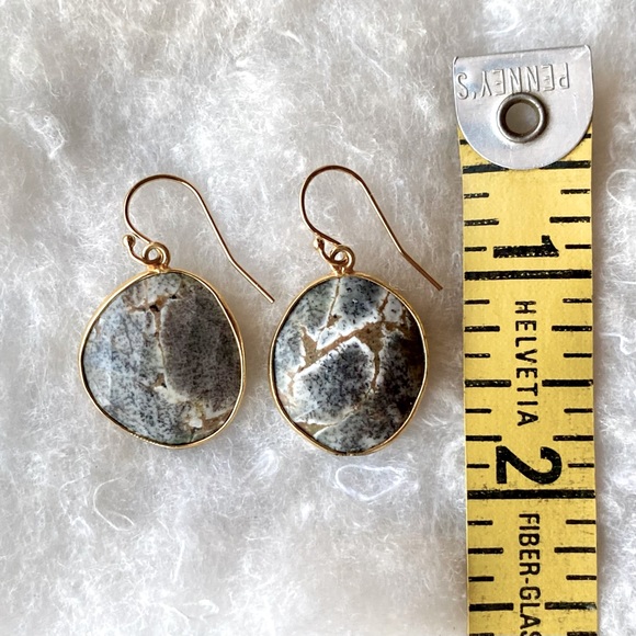 Porcelain Jasper Wire Hook Earrings - Picture 2 of 3